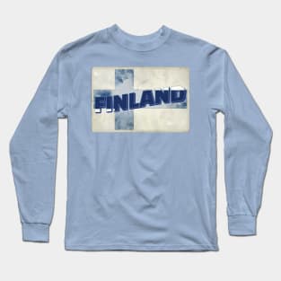 Finland vintage style retro souvenir Long Sleeve T-Shirt